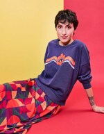 Sweat coton bio col rond imprimé Princesse Nomade