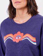 Sweat coton bio col rond imprimé Princesse Nomade