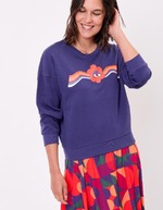 Sweat coton bio col rond imprimé Princesse Nomade