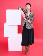 Blazer souple en maille jacquard recyclée imprimé Princesse Nomade