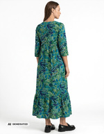 Robe longue imprim&eacute;e en voile de coton imprim&eacute; La Fianc&eacute;e