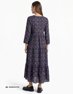 Robe longue imprimée en voile de coton imprimé La Fiancée