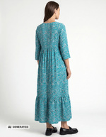 Robe longue imprimée en voile de coton imprimé La Fiancée