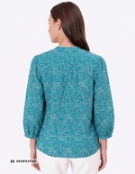 Blouse voile de coton bio col tunisien imprimé La Fiancée