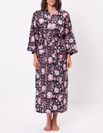 Kimono long imprim&eacute; en voile de coton imprim&eacute; La Fianc&eacute;e