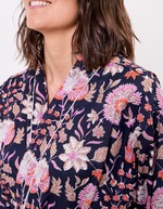 Kimono long imprim&eacute; en voile de coton imprim&eacute; La Fianc&eacute;e