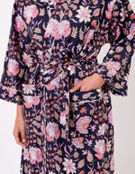 Kimono long imprim&eacute; en voile de coton imprim&eacute; La Fianc&eacute;e