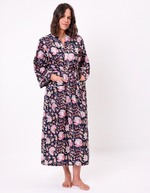 Kimono long imprim&eacute; en voile de coton imprim&eacute; La Fianc&eacute;e
