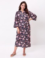 Kimono long imprim&eacute; en voile de coton imprim&eacute; La Fianc&eacute;e