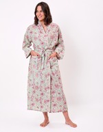 Kimono long imprim&eacute; en voile de coton imprim&eacute; La Fianc&eacute;e