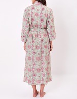 Kimono long imprim&eacute; en voile de coton imprim&eacute; La Fianc&eacute;e