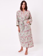 Kimono long imprim&eacute; en voile de coton imprim&eacute; La Fianc&eacute;e