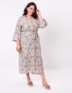 Kimono long imprim&eacute; en voile de coton imprim&eacute; La Fianc&eacute;e