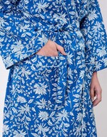 Kimono long imprim&eacute; en voile de coton imprim&eacute; La Fianc&eacute;e