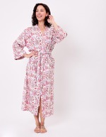 Kimono long imprim&eacute; en voile de coton imprim&eacute; La Fianc&eacute;e