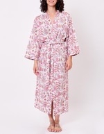 Kimono long imprim&eacute; en voile de coton imprim&eacute; La Fianc&eacute;e