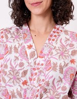 Kimono long imprim&eacute; en voile de coton imprim&eacute; La Fianc&eacute;e