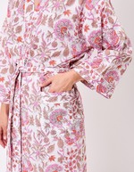 Kimono long imprim&eacute; en voile de coton imprim&eacute; La Fianc&eacute;e