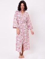 Kimono long imprim&eacute; en voile de coton imprim&eacute; La Fianc&eacute;e