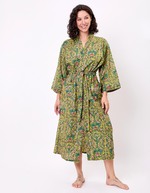 Kimono long imprim&eacute; en voile de coton imprim&eacute; La Fianc&eacute;e