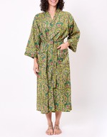Kimono long imprim&eacute; en voile de coton imprim&eacute; La Fianc&eacute;e