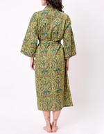 Kimono long imprim&eacute; en voile de coton imprim&eacute; La Fianc&eacute;e