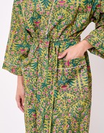 Kimono long imprim&eacute; en voile de coton imprim&eacute; La Fianc&eacute;e