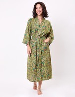 Kimono long imprim&eacute; en voile de coton imprim&eacute; La Fianc&eacute;e