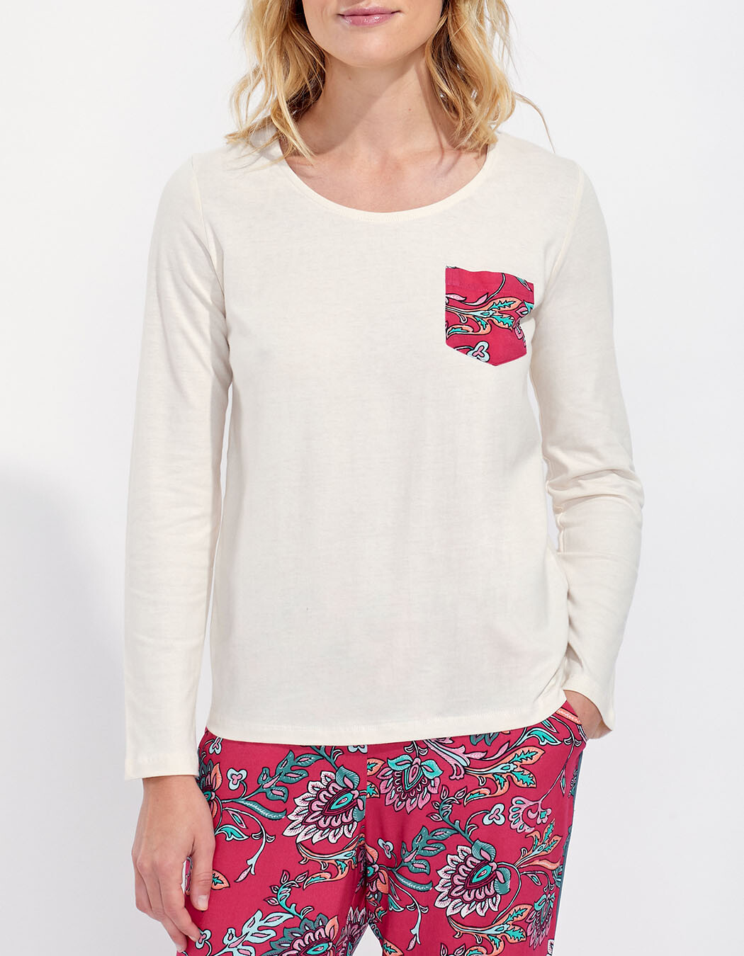 T-shirt poche pyjama coton imprimé La Fiancée