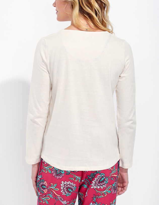 T-shirt poche pyjama coton imprim&eacute; La Fianc&eacute;e