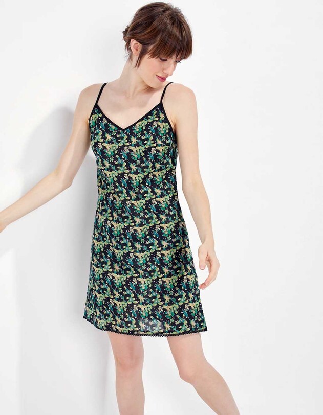 Robe voile de coton bio fines bretelles imprim&eacute; La Fianc&eacute;e