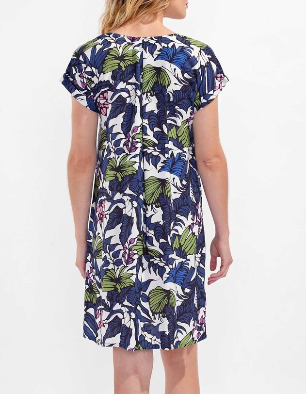 Tissu Rayonne Fluide Floral Noir Et Blanc - Largeur 174cm, Coupon De 3 à 5 Mètres - Parfait Pour Robes