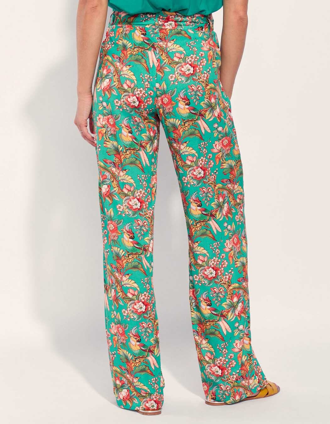 Pantalon En Satin Imprimé Fleuri Lavand - Taille XL - Couleur Multicolore - Neuf Avec Étiquette
