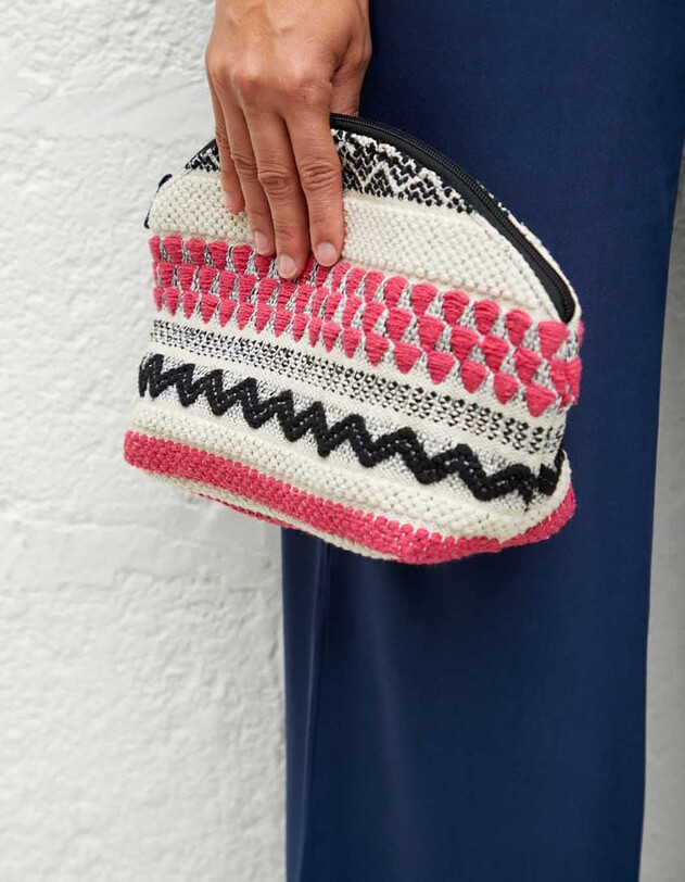 Grande pochette coton zipp&eacute;e imprim&eacute; La Fianc&eacute;e