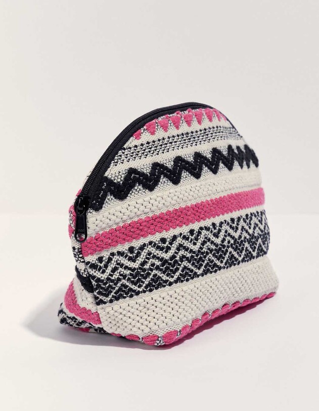 Grande pochette coton zipp&eacute;e imprim&eacute; La Fianc&eacute;e