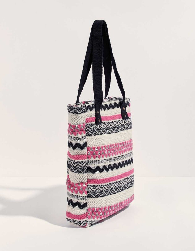 Sac cabas en coton fantaisie imprim&eacute; La Fianc&eacute;e