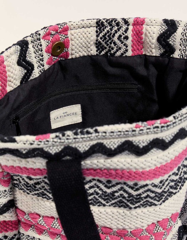 Sac cabas en coton fantaisie imprim&eacute; La Fianc&eacute;e