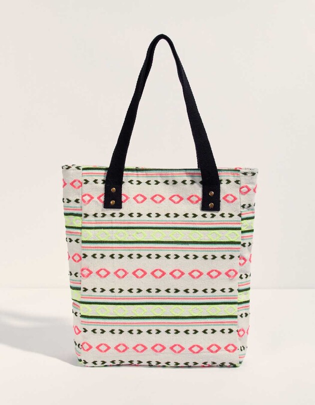 Sac cabas en coton fantaisie imprim&eacute; La Fianc&eacute;e