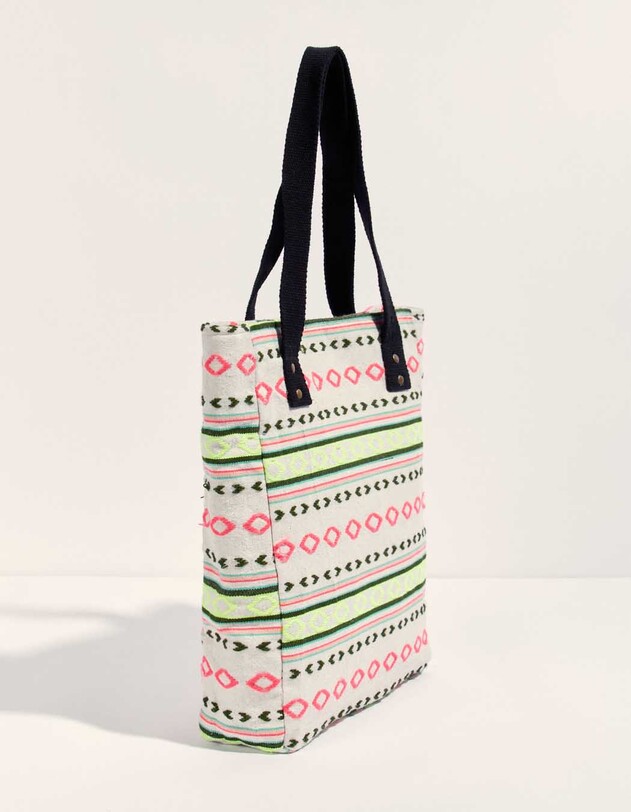 Sac cabas en coton fantaisie imprim&eacute; La Fianc&eacute;e