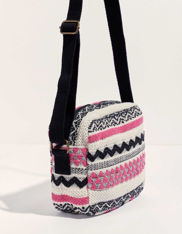 Sac bandouli&egrave;re coton imprim&eacute; La Fianc&eacute;e