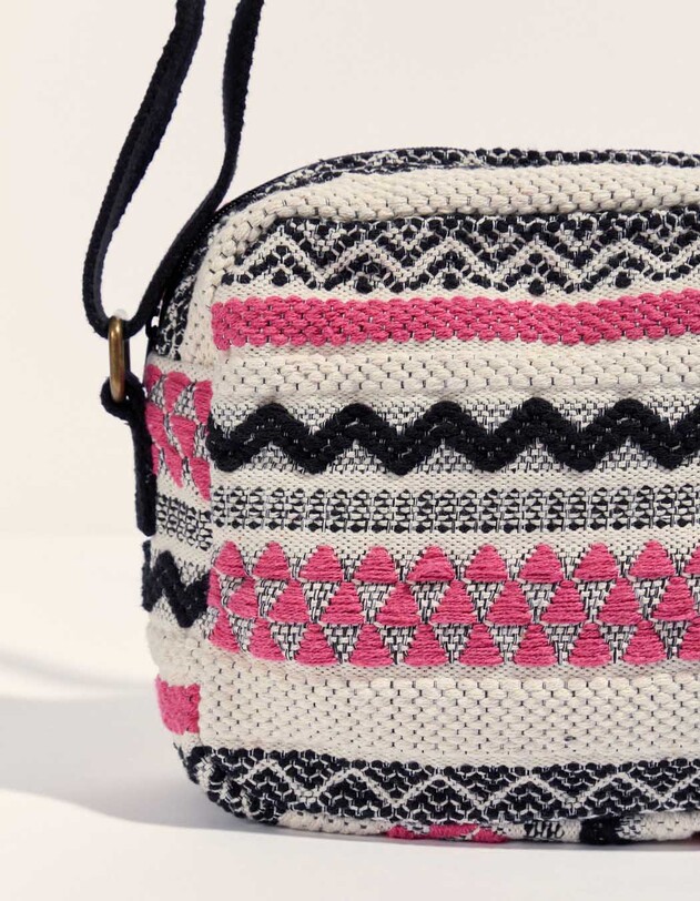 Sac bandouli&egrave;re coton imprim&eacute; La Fianc&eacute;e
