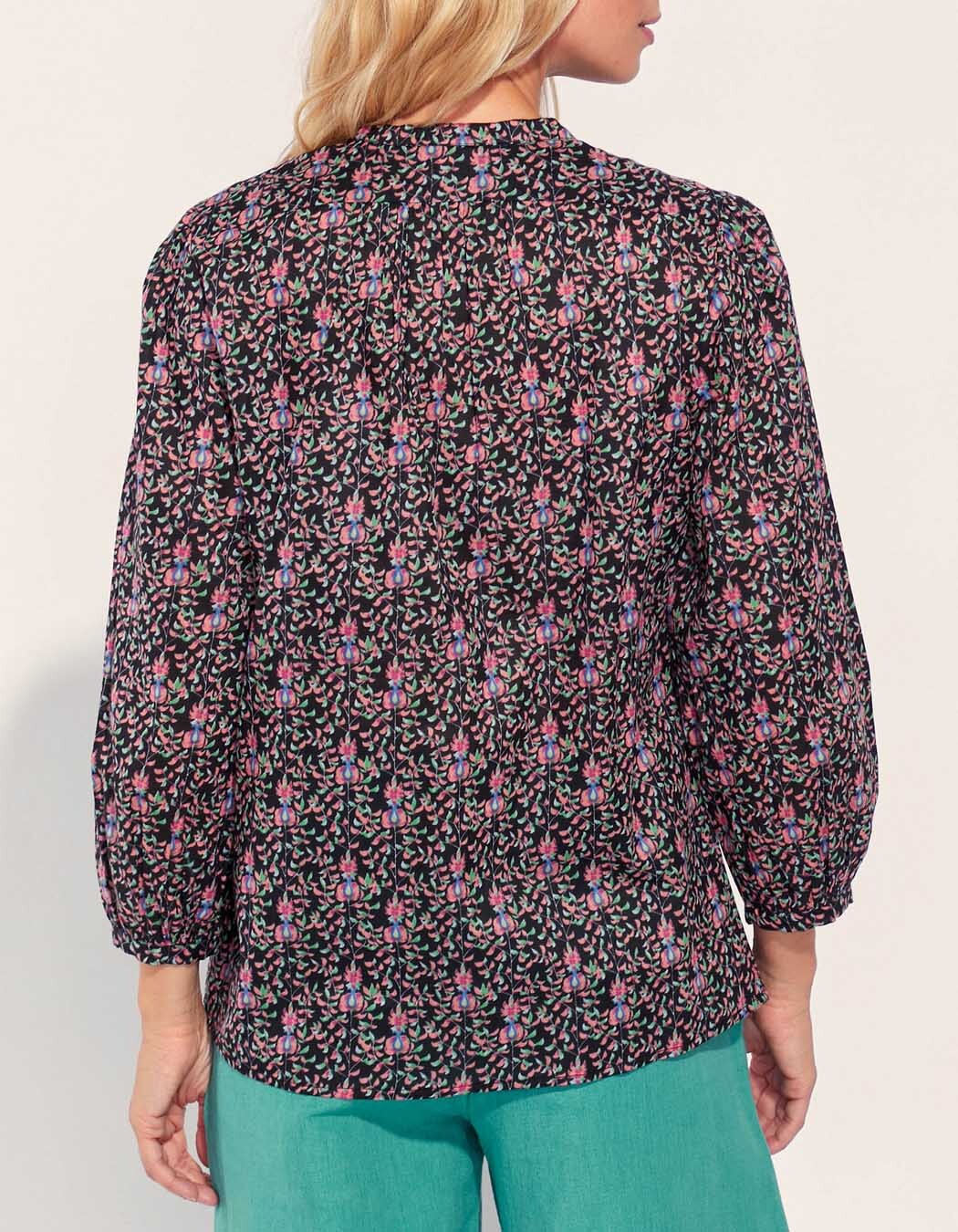 Blouse coton bio col tunisien imprimé La Fiancée
