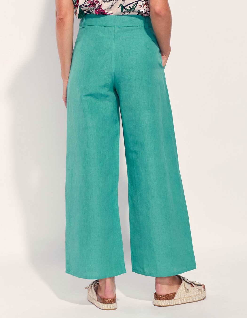Pantalon Court Kishido Paris 100% Lin - Taille Haute Style Créateur Japonais - Taille 38