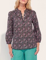Blouse coton bio col tunisien imprimé La Fiancée