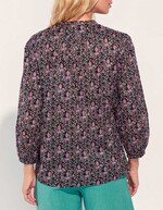 Blouse coton bio col tunisien imprimé La Fiancée