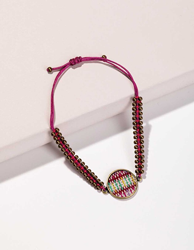 Bracelet m&eacute;daillon imprim&eacute; La Fianc&eacute;e