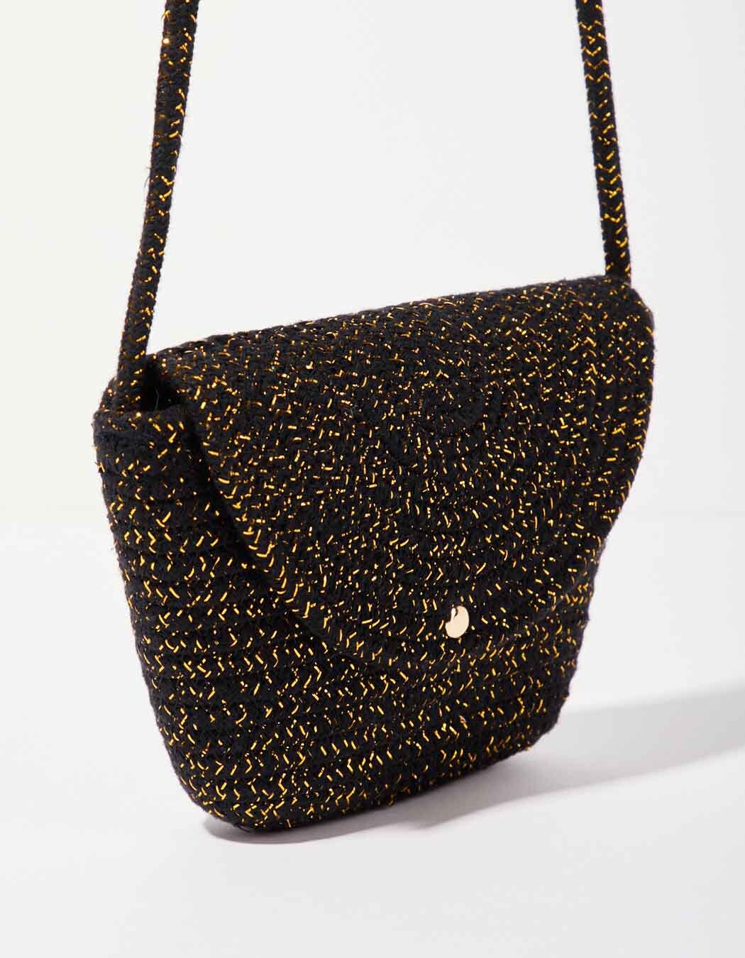 Sac bandoulière corde doré imprimé La Fiancée