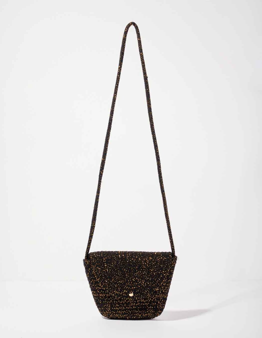 Sac bandoulière corde doré imprimé La Fiancée