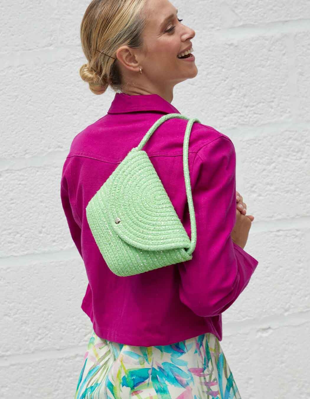 Sac bandoulière corde doré imprimé La Fiancée
