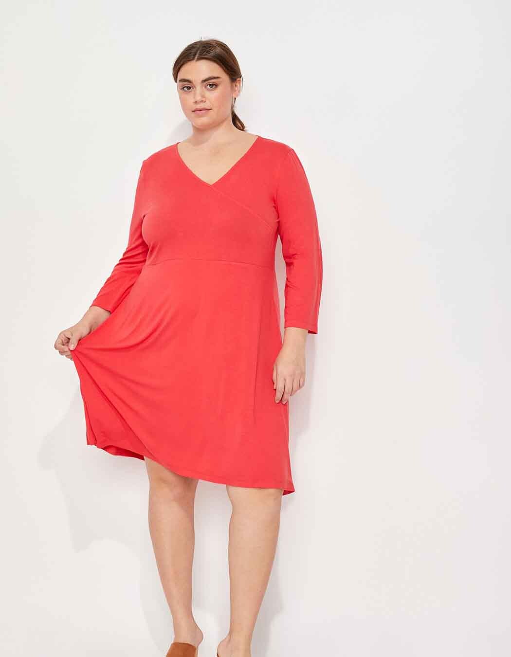 Robe maille col croisé imprimé La Fiancée
